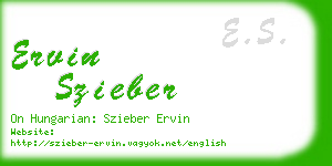 ervin szieber business card